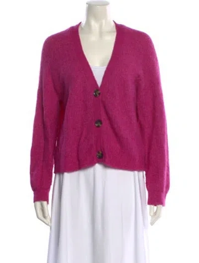 Pre-owned Ganni V-neck Sweater In Pink