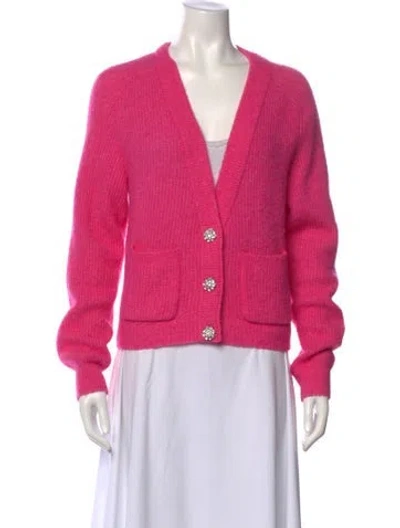 Pre-owned Ganni V-neck Sweater In Pink