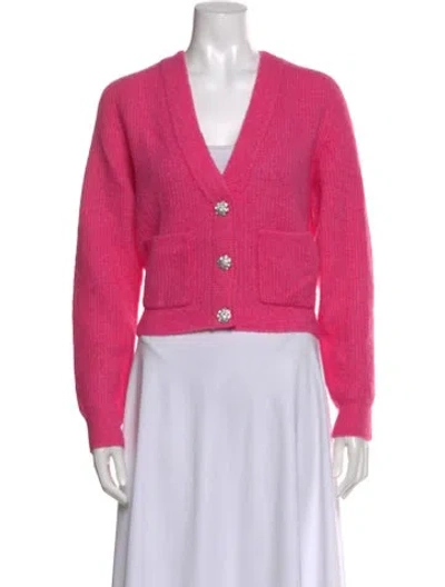 Pre-owned Ganni V-neck Sweater In Pink