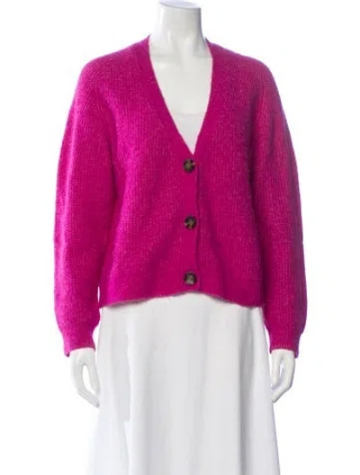 Pre-owned Ganni V-neck Sweater In Pink