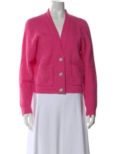 Pre-owned Ganni V-neck Sweater In Pink