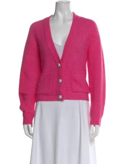Pre-owned Ganni V-neck Sweater In Pink