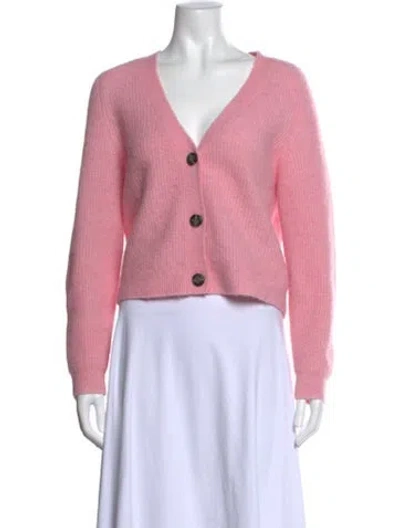 Pre-owned Ganni V-neck Sweater In Pink