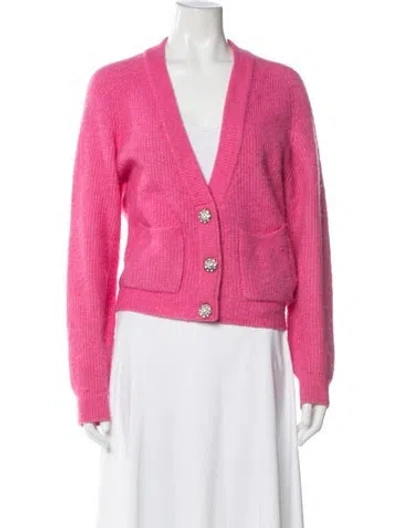 Pre-owned Ganni V-neck Sweater In Pink