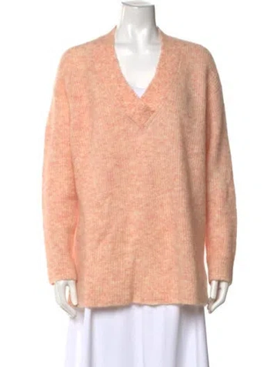 Pre-owned Ganni V-neck Sweater In Pink