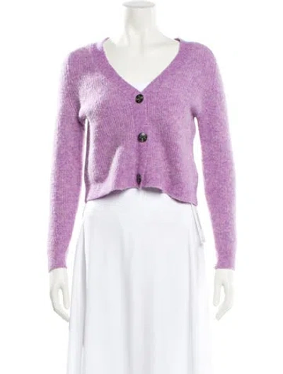 Pre-owned Ganni V-neck Sweater In Purple