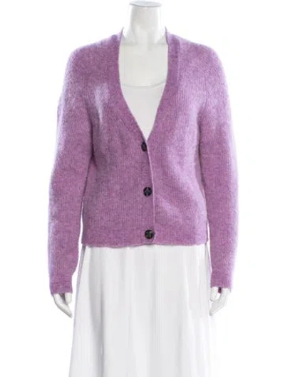 Pre-owned Ganni V-neck Sweater In Purple