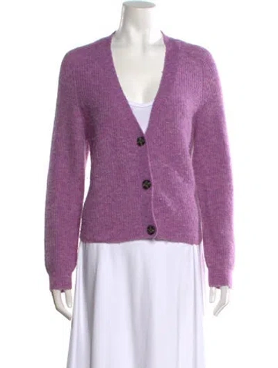 Pre-owned Ganni V-neck Sweater In Purple