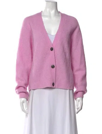 Pre-owned Ganni V-neck Sweater In Purple
