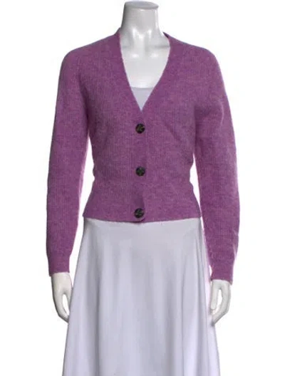 Pre-owned Ganni V-neck Sweater In Purple
