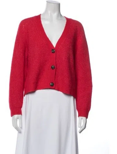 Pre-owned Ganni V-neck Sweater In Red
