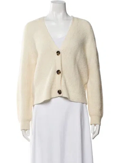 Pre-owned Ganni V-neck Sweater In White