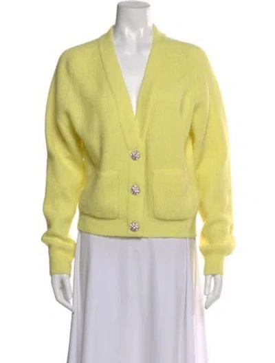 Pre-owned Ganni V-neck Sweater In Yellow