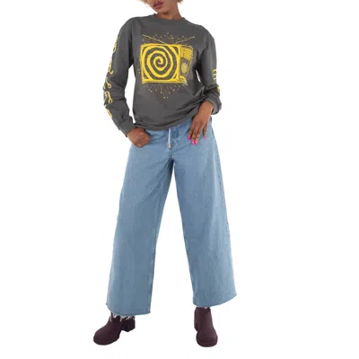Ganni Volcanic Ash Future Heavy Jersey Long Sleeve T-shirt In Gray