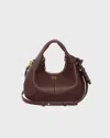 Ganni Bag Hobo Mini Grained In Brown