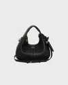 Ganni Bag Hobo Mini Grained In Black