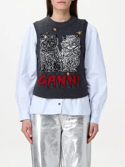 GANNI WAISTCOAT GANNI WOMAN COLOR GREY,G41156020