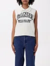 Ganni Gilet Con Grafica E Collo In White