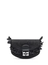 Ganni Black Demìnim Mini Bag In Black