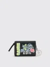 Ganni Card Holder With Flap Blue Dog In Black