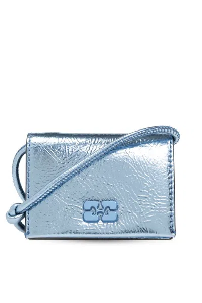 Ganni Wallet On A Strap In Blue