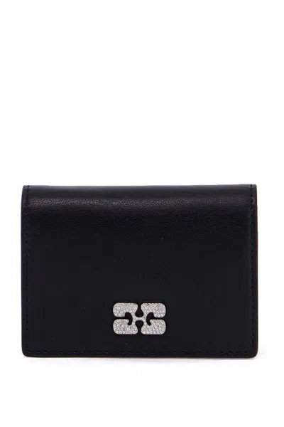 Ganni Wallet With Logo In Black