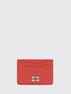 Ganni Multicolor Recycled Polyester Wallet In Red
