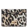 Ganni Bou Wallet In Animalier Leather In Brown