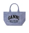 GANNI GANNI  WASHED BLUE SMALL SHOPPING BAG