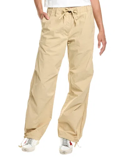 Ganni Washed Canvas Drawstring Pant In Neutral