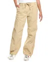 Ganni Washed Canvas Drawstring Pant In Neutral