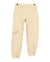 Ganni Washed Canvas Elasticated Curve Pants In Beige Cotton In Beige