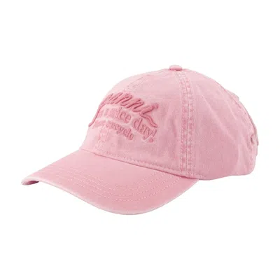 Ganni Washed Cap -  - Cotton - Pink