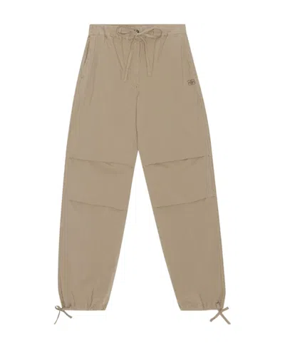 Ganni Washed Corduroy Straight-leg Trousers In Nude
