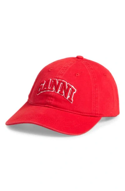 Ganni Washed Cotton Canvas Baseball Cap