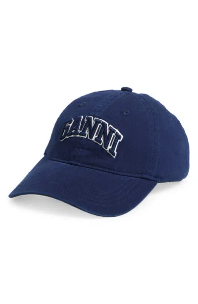 GANNI GANNI WASHED COTTON CANVAS BASEBALL CAP