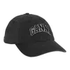 Ganni Womens Black Brand-embroidered Cotton-canvas Cap