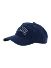 Ganni Blue Baseball Cap With Logo Lettering Embroidery On The Front And Logo Patch On The Rear