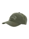 Ganni Washed Cotton Canvas Cap Emb In Green