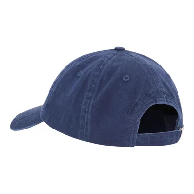 Ganni Washed Cotton Canvas Cap Embroidered In Purple