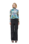 Ganni Washed Cotton Canvas Drawstring Pants In Mixed