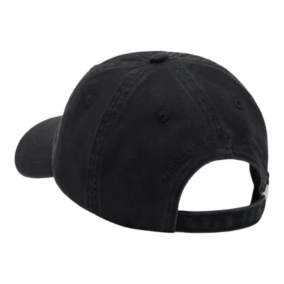 Ganni Washed Cotton Canvas Puppy Cap In Black