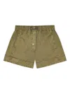 Ganni Washed Cotton Shorts In Green