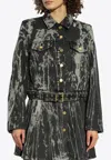 GANNI WASHED DENIM BELTED JACKET