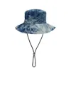 Ganni Blue Denim Bucket Hat In Blue