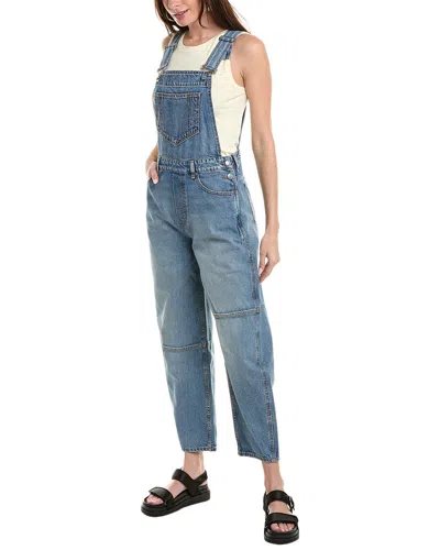 Ganni Washed Denim Overall In Blue