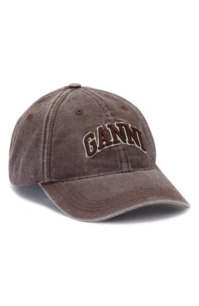GANNI GANNI WASHED ORGANIC COTTON CANVAS BASEBALL CAP