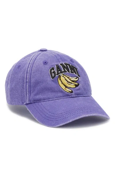 GANNI GANNI WASHED ORGANIC COTTON CANVAS BASEBALL CAP