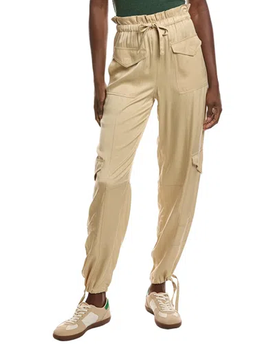 Ganni Washed Satin Pant In Brown