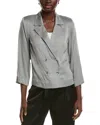 Ganni Double-breasted Suit Jacket In Gray